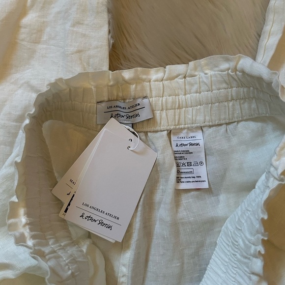 & OTHER STORIES Relaxed Linen Trousers In White - Picture 5 of 7
